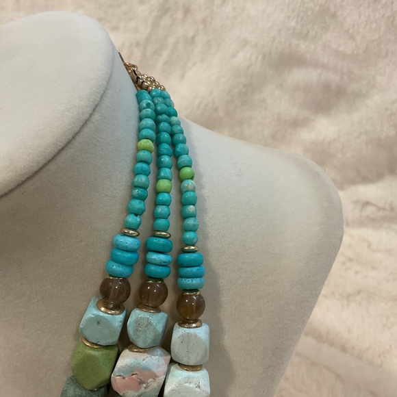 Chico’s Triple Strand Turquoise Necklace - Picture 3 of 4